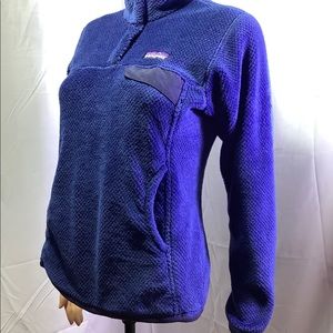 Patagonia Women’s Polartec Re-Tool Snap-T Fleece Pullover Sweater Blue Sz S